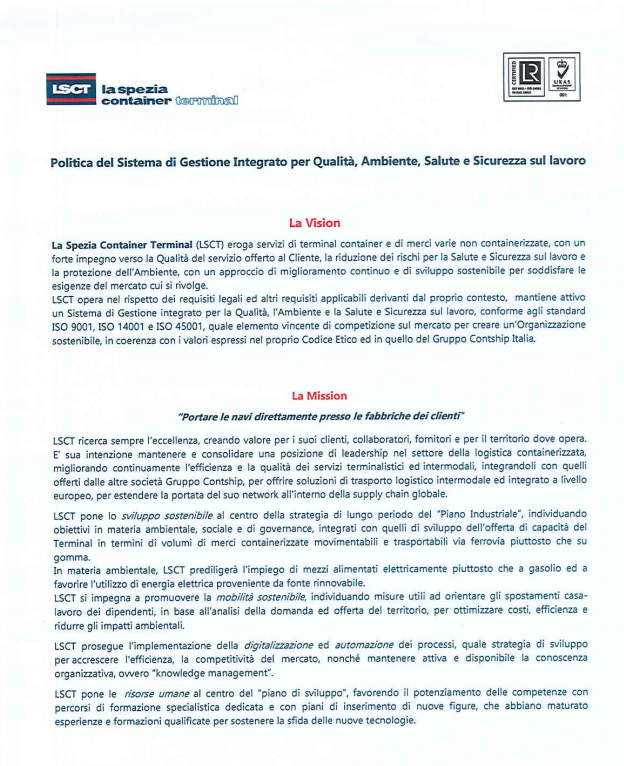 LSCT Politica Integrata QSA