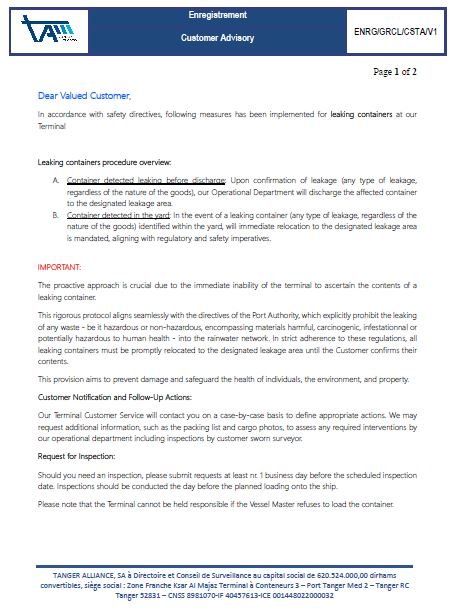 TAT_Leaking Containers_Safety Measures_Process_Quotation_2023